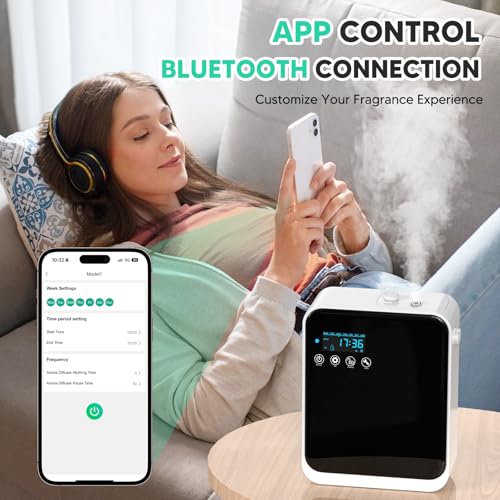 Waterless Essential Oil Diffuser, ShinePick Essential Oil Diffuser with Smart App, Large Capacity 240 ml Covers 1500 sq.ft. Suitable for Homes, Bedrooms, Offices, Spas, Hotels