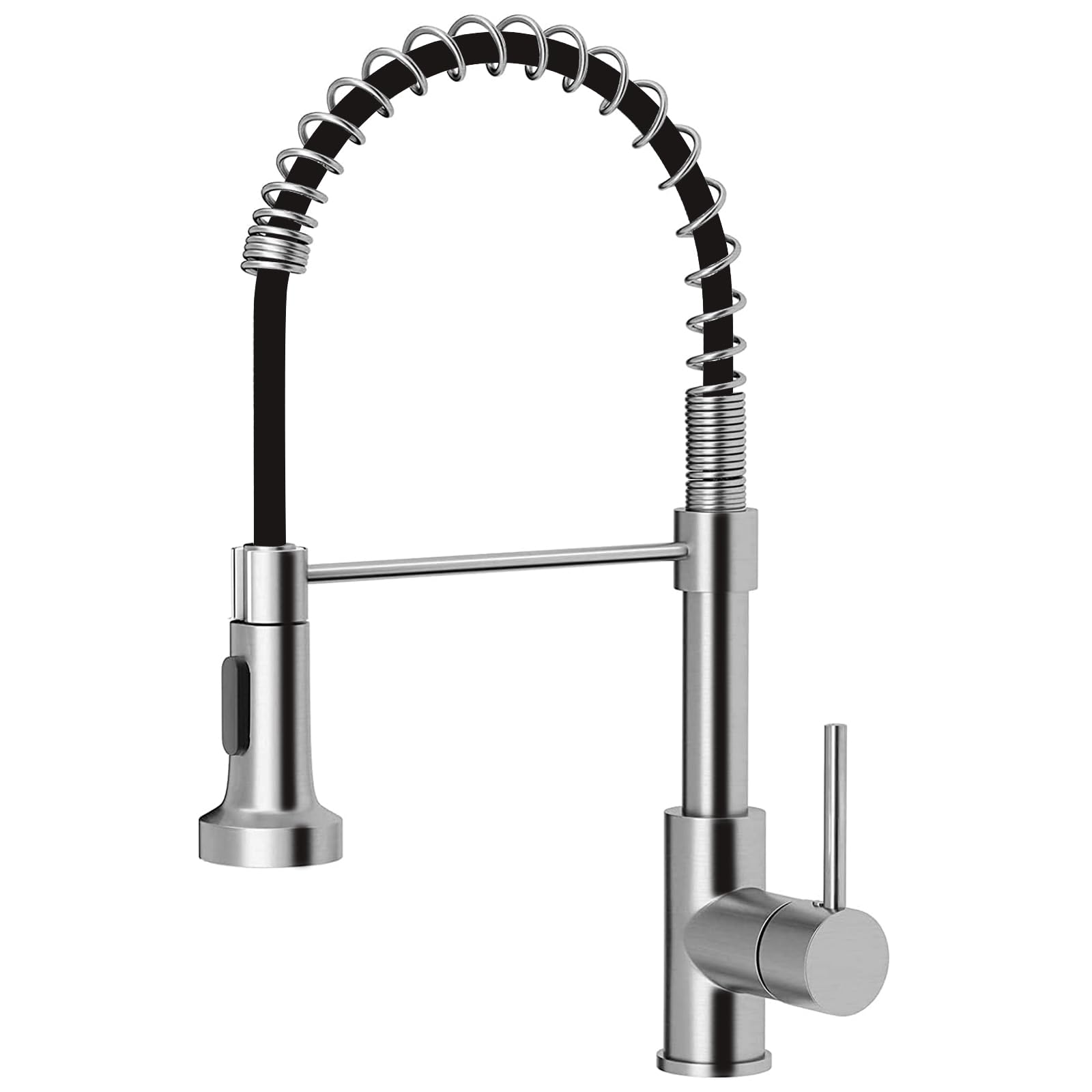 Ibergrif, Pull-Out Kitchen Mixer with Hand Shower, Single Lever Sink Mixer, Stainless