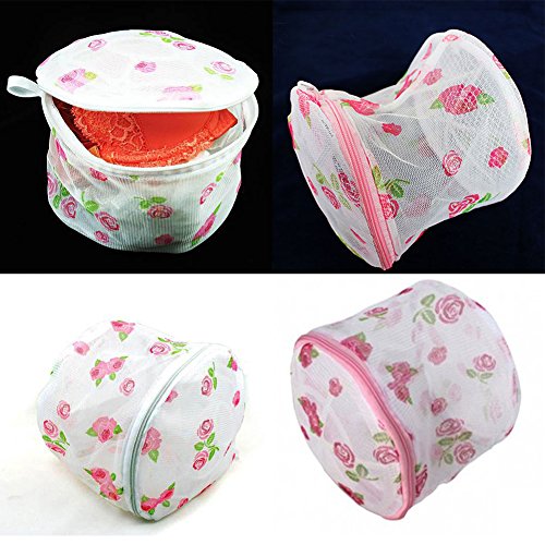 Foldable Bra Washing Bag Laundry Printing Pattern Lingerie Wash Bag,Women Underwear Bra Washing Aid Laundry Saver Lingerie Mesh Wash Basket Bag(As The Picture)