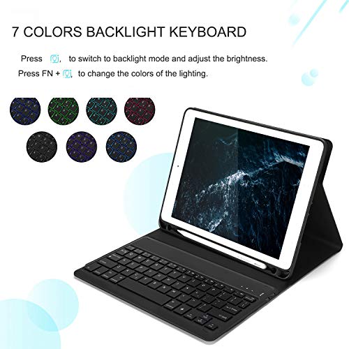 Jelly Comb Backlight Keyboard Case with Mouse for iPad 9.7 2018 (6th