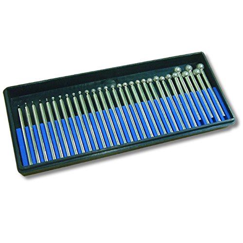 Kent 30pcs set ball head diamond coated rotary burrs, 1…