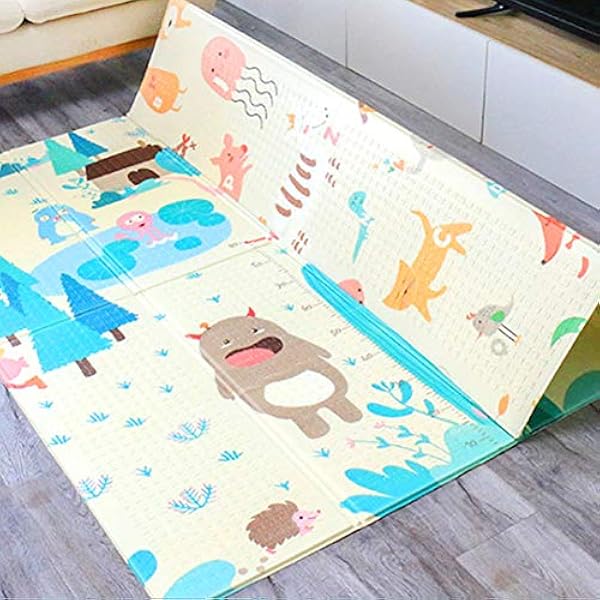 Zww Tapis Pliant Pour Enfants Conception Double Face Coussin Pour Bebe Tapis De Jeu Anti Derapant