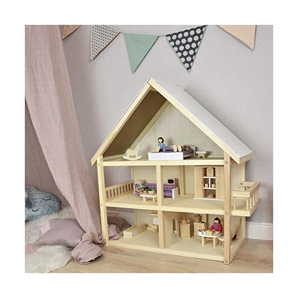 roba Puppenhaus Melhus mit Zubehör - Puppenstube aus Holz im schönen Design – Bild 3
