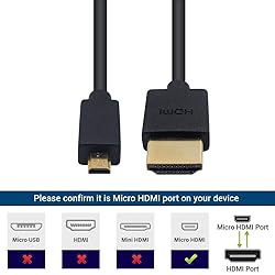 Duttek Micro HDMI to HDMI Coiled Cable, HDMI to