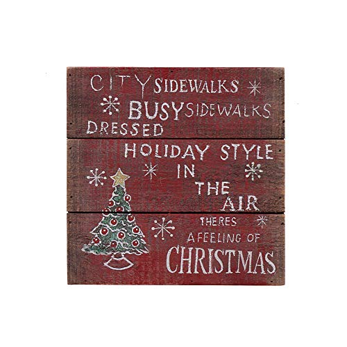 YK Decor Christmas Wood Plaque Decorative Wall Plaque Sign with Saying Rustic Pallet Wall Art Sign (Color C-8x8)