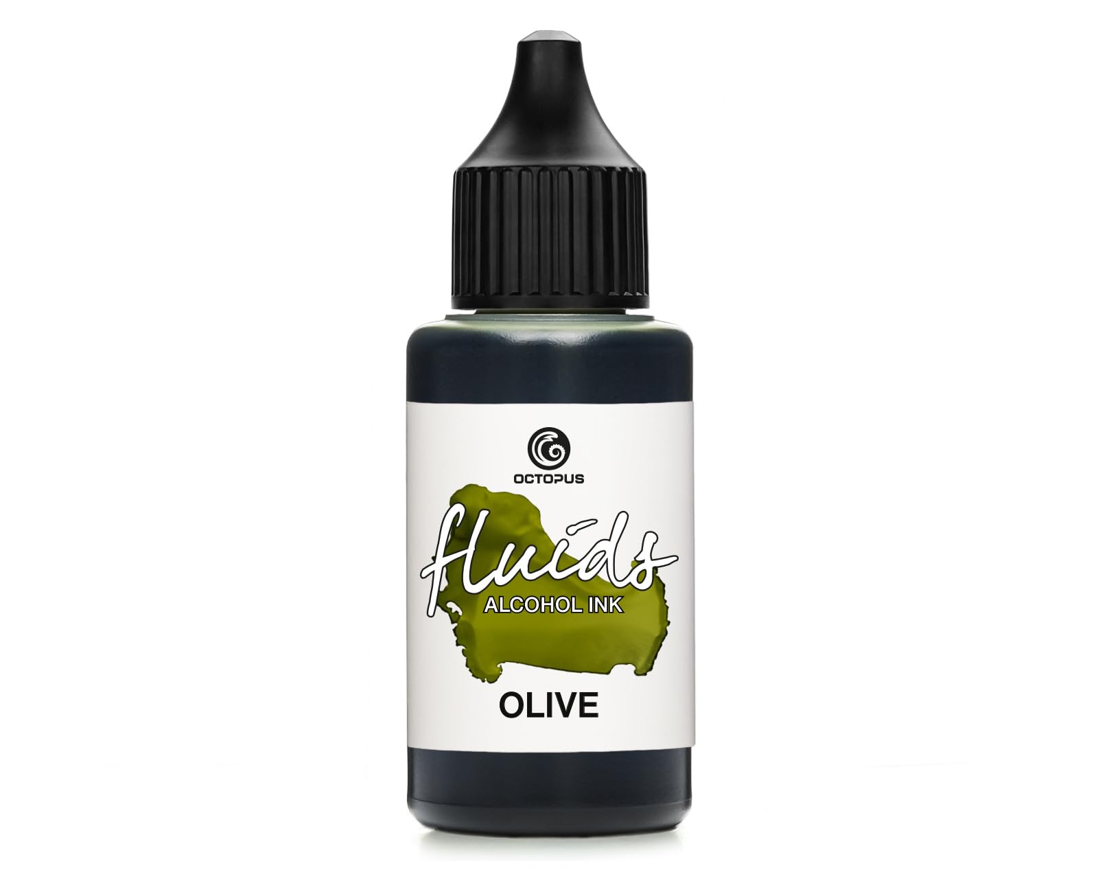 30ml Octopus Fluids Alcohol Ink Olive for Fluid Art and Resin, Green