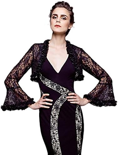 YOUAREFACNY Women's Trumpet Sleeve satin Bridal Jacket 2017 Fashion Bolero Shrug
