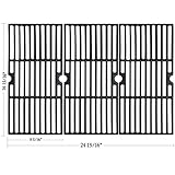 Hisencn Matte Porcelain Coated Cast Iron Cooking Grid Set Replacement Select Gas Grill Models Kenmore, Charbroil, Thermos, Set Of 3