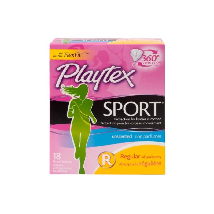 Playtex Sport Tampons, Regular Absorbency, Fragrance-Free - 18ct