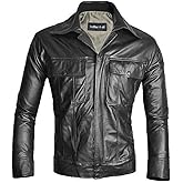 Vintage American Singer Popstar Black Real Leather Elvis Comeback Special Classic Shirt Jacket Presley Jacket