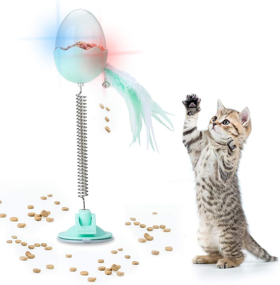 Kinkaivy Cat Food Dispenser Toy, 4 in 1 Smart Interactive Cat Toy with