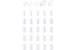 DMiotech 25 Pack 1/4" 3/8" 1/2" 5/8" 3/4" ID White Screw Thread Protectors Rubber End Caps Bolt Covers for Screw Bolt Furniture Pipe