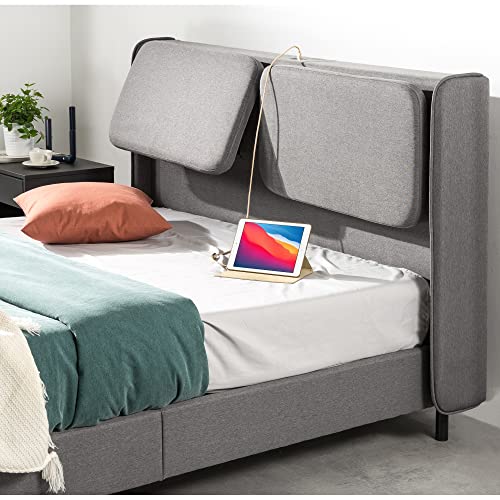 ZINUS Avery Platform Bed with Reclining Headboard and USB Ports / No