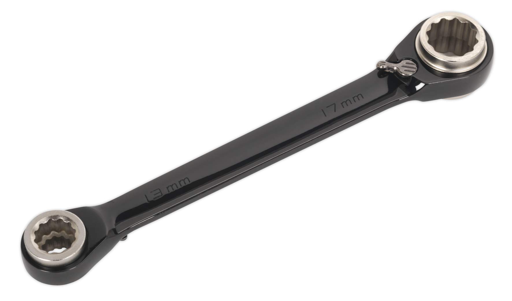 Sealey AK7979 4-in-1 Reversible Ratchet Ring Spanner - Metric, Silver