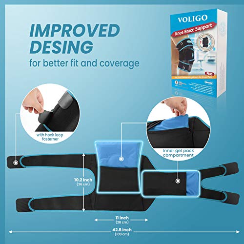 Knee Ice Pack Wrap Hot & Cold Gel Compression Brace Treatment of The Knee, Relief Brace for