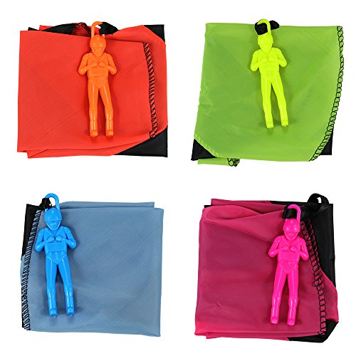 image for Barwa 4 Pieces Parachute Toy Tangle Free Throwing Parachutes Men Launc