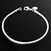 NKYKOLA 925 Sterling Silver Snake Chains Bracelet fit European Beads, 3 mm