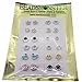Cute Magnetic Stud Fashion Earrings for Teen Girls Kids, Mix Crystal Color and Design, Pack of 12 Pairs