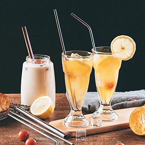 image for VEHHE Metal straws Reusable Stainless Steel Straws 6 Set 10.5