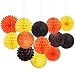 Happy Fall Thanksgiving Day Party Decorations Orange Yellow Brown Lanterns Paper Tissue Pom Poms Paper Fans For Autumn Harvest Birthday Happy Fall Party Supplies