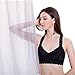 ANGOOL Women's Sexy Lace Racerback Bralette Bustier Breathable Wireless Bra (Large, Black (Padded))