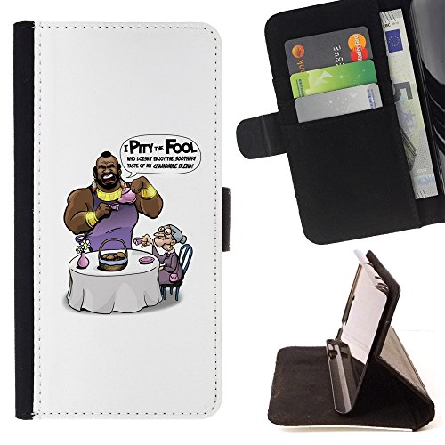 Ihec-Tech / Flip Wallet Diary PU Leather Case Cover for Apple Iphone 5C - I Pity The Fool - Mr T - Funny