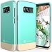Vena iSlide [Two-Tone] Dock-Friendly Slim Fit Hard Case Cover for Samsung Galaxy S8 Plus - Teal/Champagne Gold