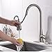 Hotis Best Contemporary High Arch Single Handle Pull Out Single Lever Prep Sink Stainless Steel Pull Down Sprayer Kitchen Faucet,Brushed Nickel Kitchen Sink Faucet