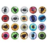 Whitelotous 20Pcs Glass Safety Eyes Craft Dinosaur Eyeballs Gem Decor for Doll Puppet Plush Animal(20mm)