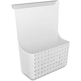 madesmart Over-Door Organizer, Storage for Aluminum Foil, Parchment Paper & Kitchen Wraps, Single Ventilated Bin with Soft-Grip Over-Door Hook, White