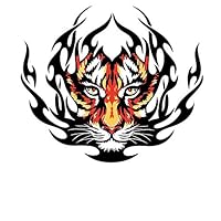 HMQD Trendy Patches Clothes Animal Stickers Cool Burning Tiger Iron-on Patch DIY Heat Transfer Decoration Appliqued Christmas Gift