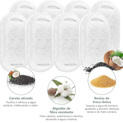 Filtro Bebedouro Gato, Filtro Refil para 3L Fonte de Agua pra Gato, Compatível com VDRBG, VEDO, NEWPET Bebedouro para Gatos NP892, Sistema de Tripla Filtragem com Carvão Ativado, Algodão e Resina (16)