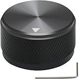 mxuteuk Black Aluminum Alloy Potentiometer Control Knob Volume Audio Electric Guitar Bass Screw Type 30 x 17mm (dh) KNOB-06-3