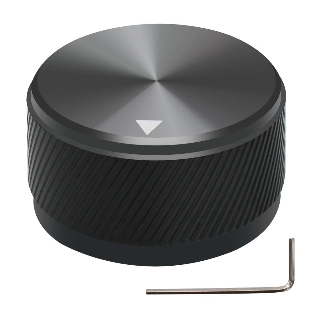 mxuteuk Black Aluminum Alloy Potentiometer Control Knob Volume Audio