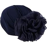 YiYi Operation Women Big Flower Turban Hat Head wrap Headwear Cancer Chemo Beanie Cap Hair Loss Cover