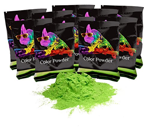 Holi Color Powder Green 10 Pack of 70 Grams Each