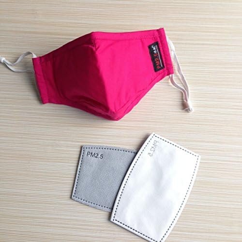 T-TOCK PM2.5 anti-haze dustproof mask pure cotton breathe freely fashion riding mouth-muffle against wind for male and female strap adjustable (red)