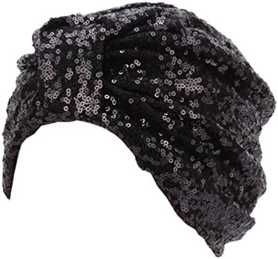 Decou Sparkly Sequin Twist Pleated Hair Wrap Stretch Turban S232