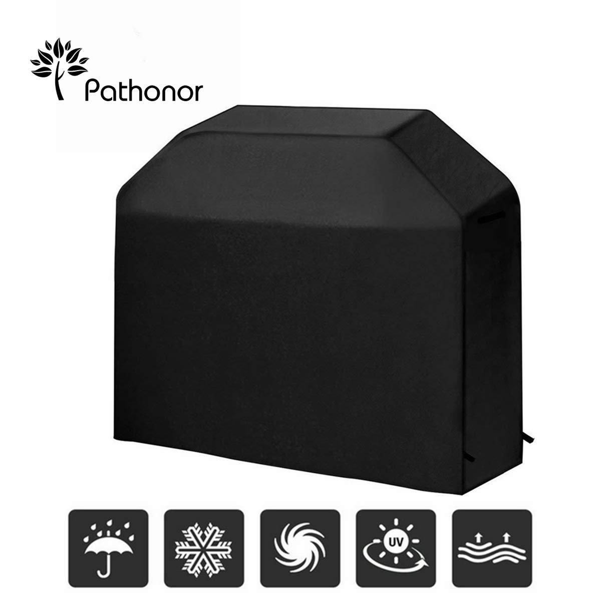 Pathonor Grillabdeckung 58 inch Grill Abdeckhaube Wasserdicht BBQ Cover 145 * 61 * 117cm Schutzhuelle Haube Grill Abdeckplane für Brinkmann, Char Broil, Holland and Jenn Air