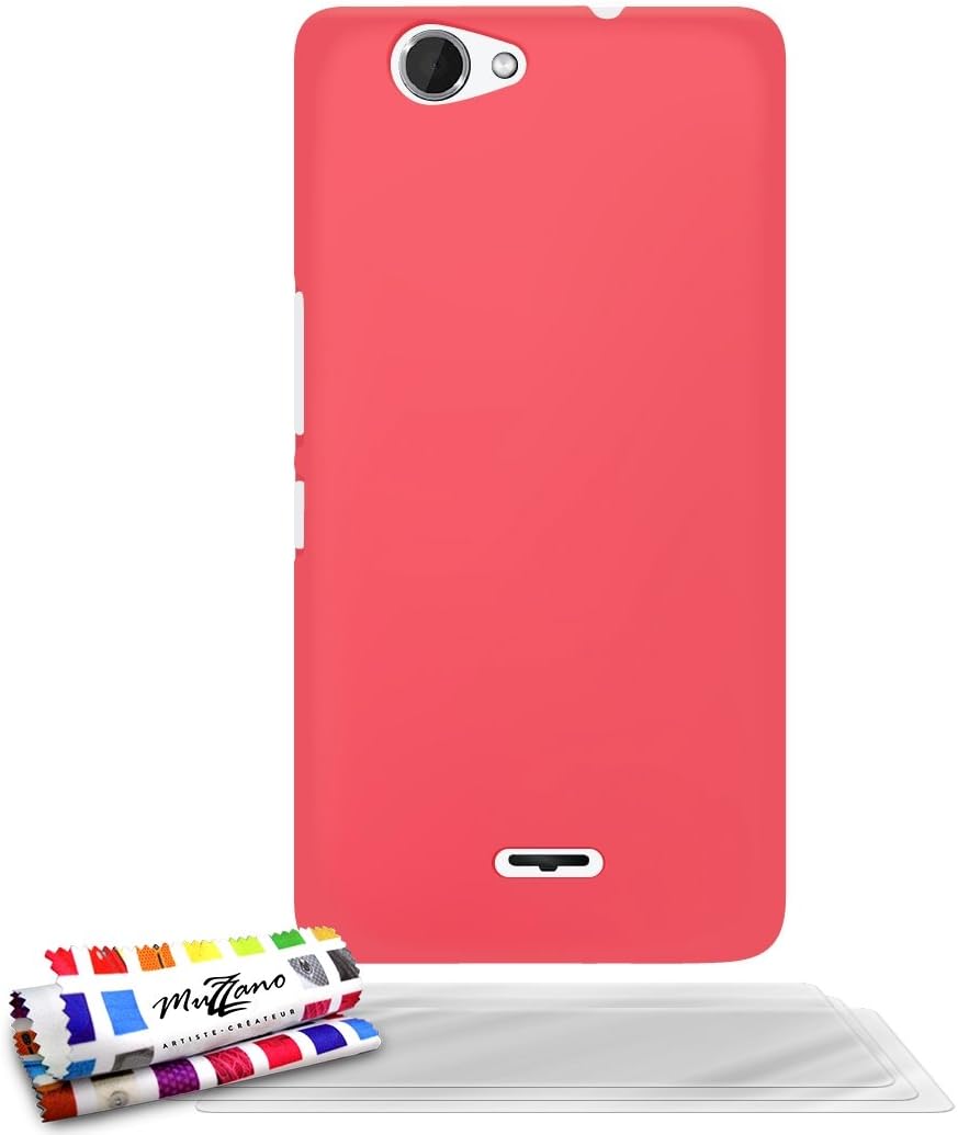 MUZZANO Original Le Pearls Rigid Case with 3 Ultra Clear Screen Protectors for WIKO GETAWAY - White