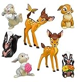 Bambi Thumper Flower Playset 7 Figure Cake Topper Toy Doll Set