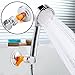 HOMEIDEAS Bathroom Suction Cup Handheld Shower head Holder Showerhead Bracket Adjustable Height Shower Holder, Plastic ABS Chrome Polished with Strength Adhesive Disc