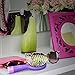 Detangling Brush with a Mirror - Soft Bristle- Straightening Detangler- for All Hair Types (Purple)