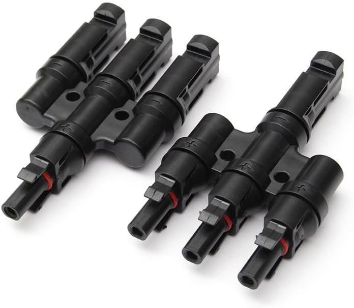 VIKOCELL Solar Panel T Branch Connectors Cable Coupler Combiner - 1 Male to 3 Female(M/3F) and 1 Female to 3 Male(F/3M)