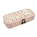 Twinkle Club Cute Floral Pencil Pen Case Bag Pouch Holder for Middle High School College Office Girl Storage Pink