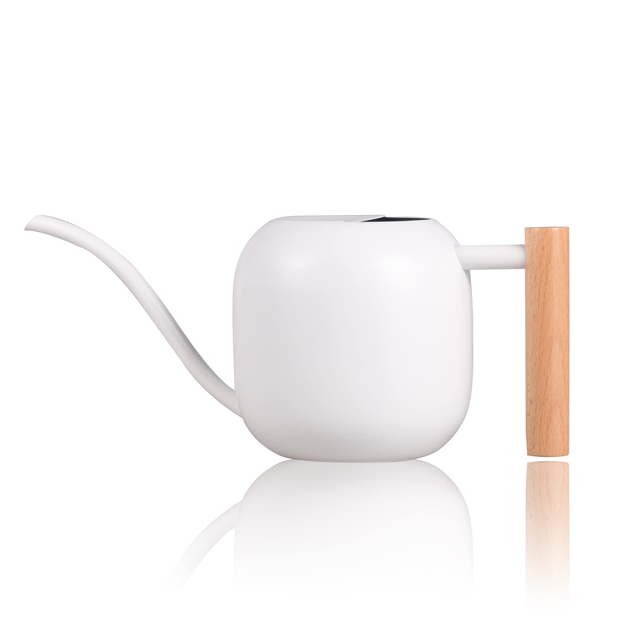 IMEEA 1L/35oz Watering Can Indoor Stainless Steel Watering Can White Water Can with Long Spout for House Plants Bonsai Garden Flower