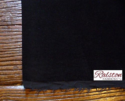 PRE CUT, Separately Packaged,1m Pieces of of Light Weight Cotton Dressmaking Velvet Fabric - 15 Colours Available (Black)