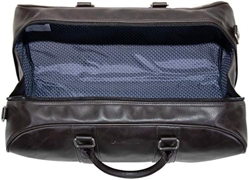 Ben Sherman 20" Vegan Leather Travel Duffel Bag Top Zip Weekender Carry-On Duffle Luggage, Brown 3 Ben Sherman 20" Vegan Leather Travel Duffel Bag Top Zip Weekender Carry-On Duffle Luggage, Brown