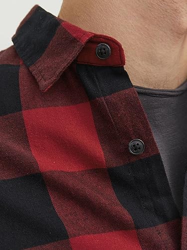 Herren Hemd Jjegingham Twill Shirt L/S Noos, Rot (Brick Red/Slim Fit), M