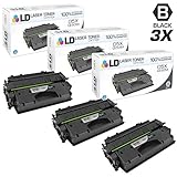 LD © Compatible Replacement Laser Toner Cartridges for Hewlett Packard (HP) CE505X (05X) High Yield Black (3 Pack) for use in the LaserJet P2055d, P2055dn & P2055x Printers